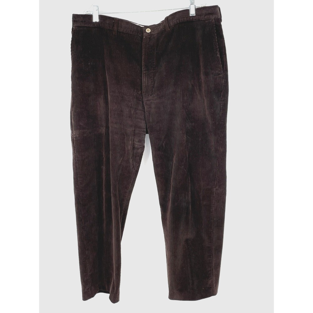 Vintage 90s Y2K Savane Corduroy Pants Wide Wale Brown Mens 40x30 See Measurement